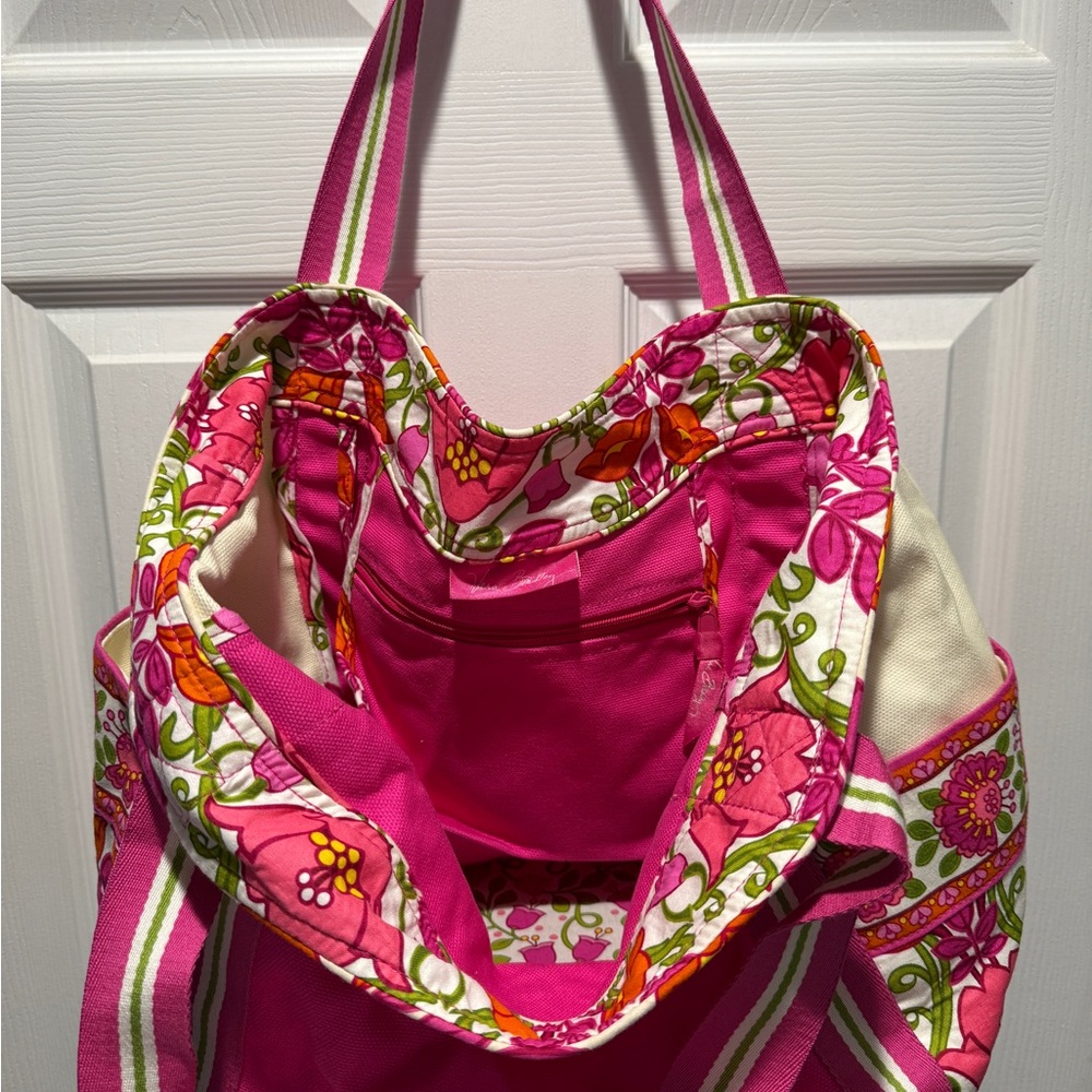 Vera Bradley Vibrant Pink Floral Tote Bag